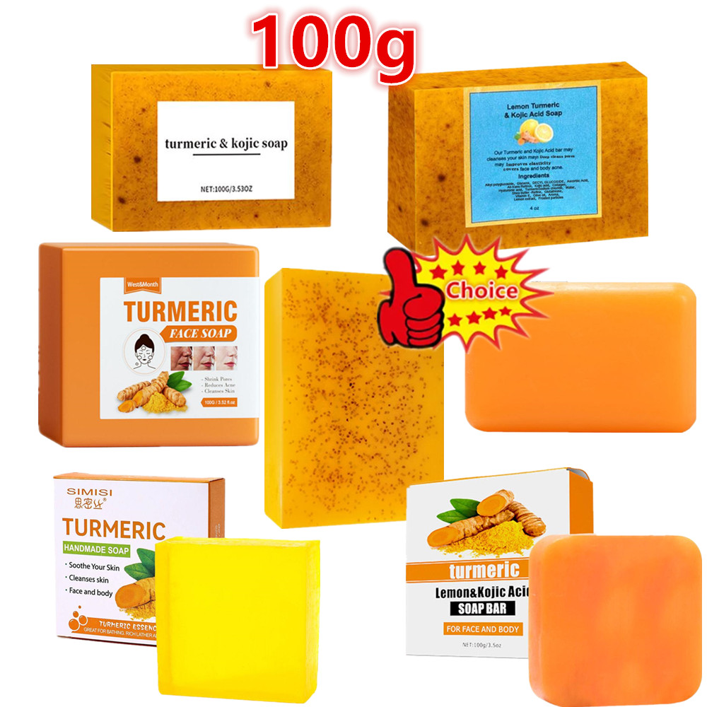 Kojic Acid Soap - 100g Turmeric Hand Made Soap, Lemon